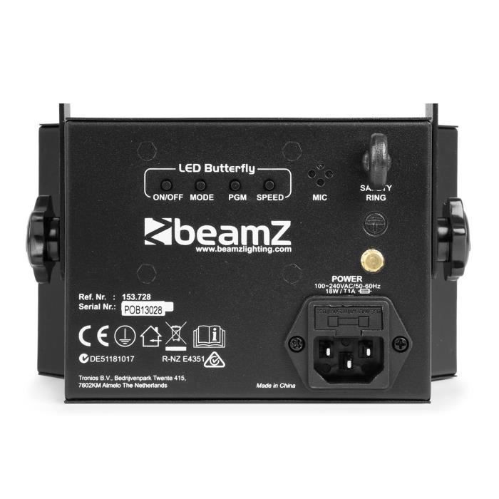 BeamZ Butterfly LED - 2-in-1 LED Projector with Strobe - 3x RGB LEDs, 3W per LED