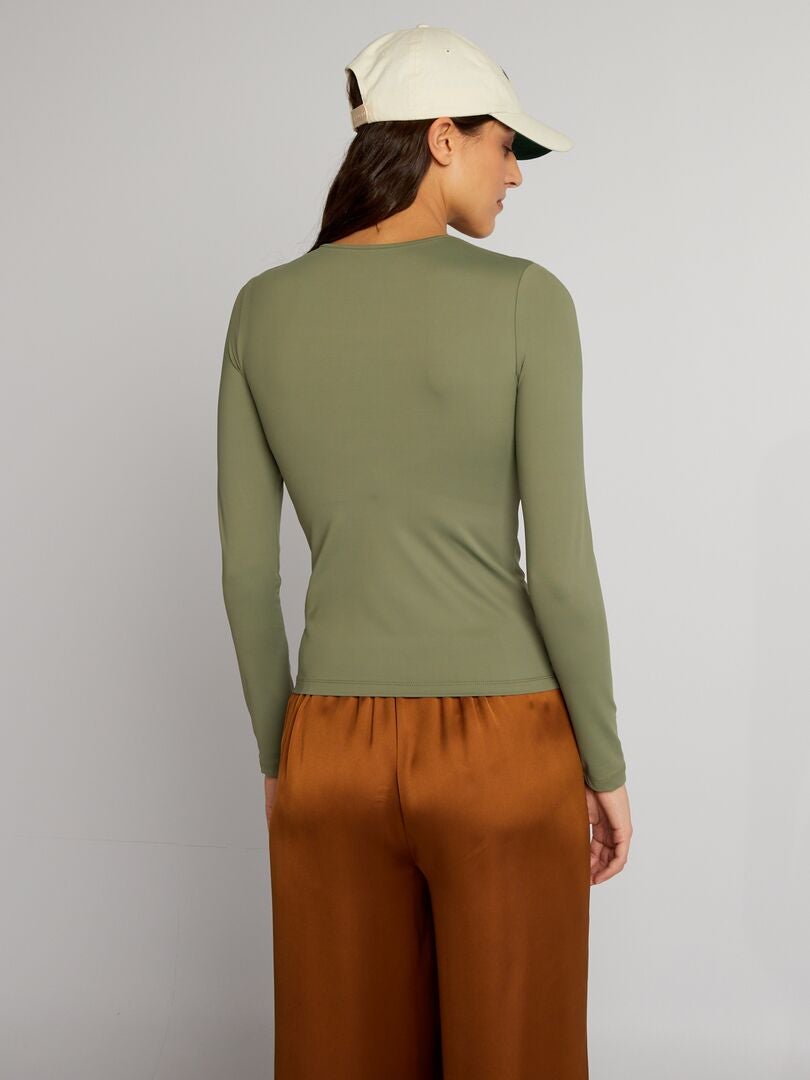 Camiseta de malha elástica - VERDE