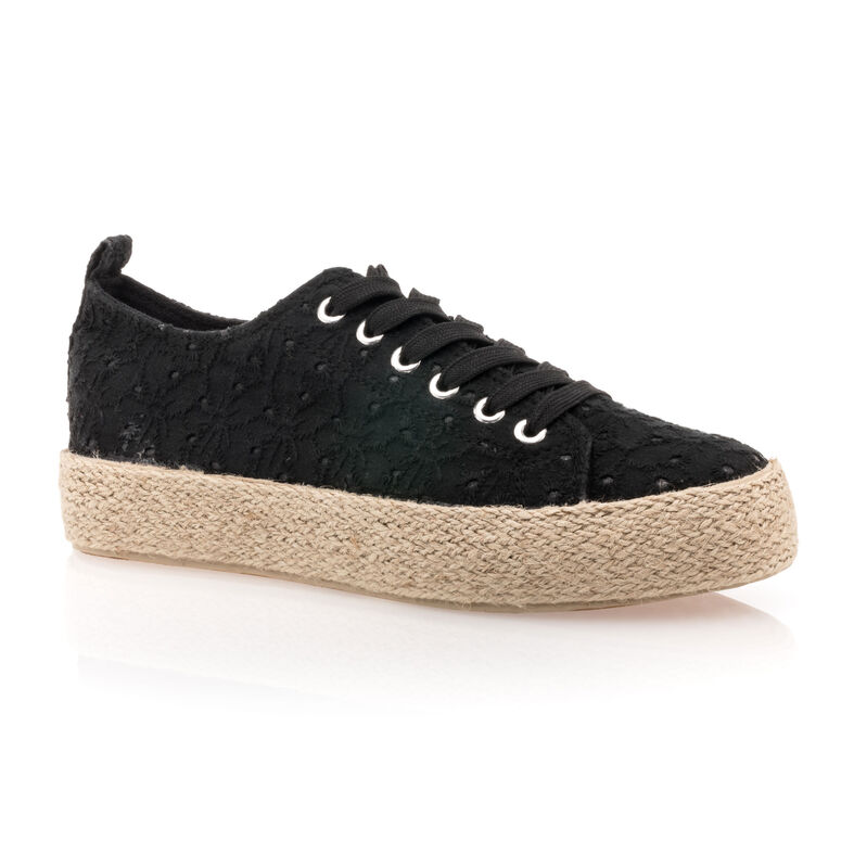 Zwarte espadrilles voor dames met touwzolen