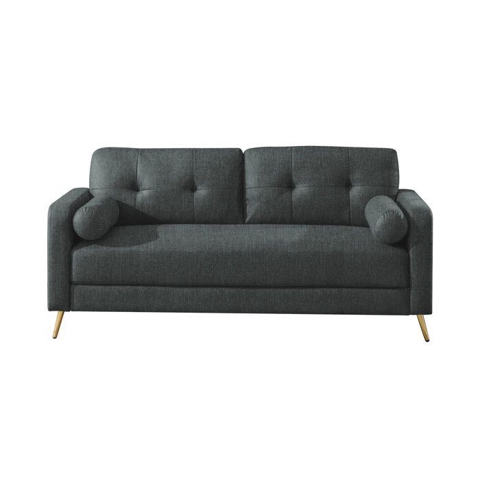 Set of 2 sofas + armchair in anthracite microfiber - GLIMAR