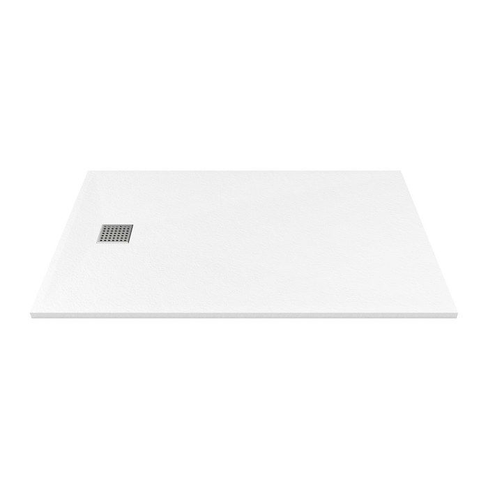 Plato de ducha extraplano para instalación sobre superficie o empotrado, recortable, fabricado en resina SMC - Blanco - 120 x 90 cm - MIRNOSA