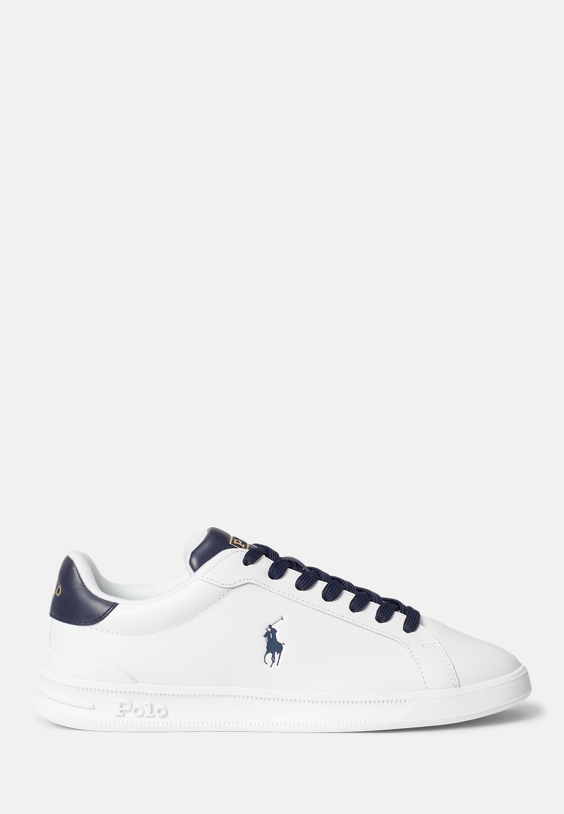 Polo Ralph Lauren COURT LEATHER SNEAKER - Sneakers - wit/marineblauw