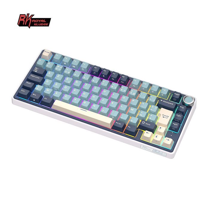 RK ROYAL KLUDGE -mekaaninen pelinäppäimistö/TKL 75 % Hot Swap QMK/Via/PBT-näppäinhatut/K-hopeakytkin/ranskalainen AZERTY-pelinäppäimistö