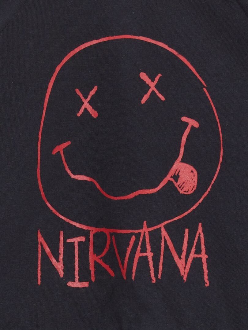 Camiseta de manga comprida Nirvana - PRETA