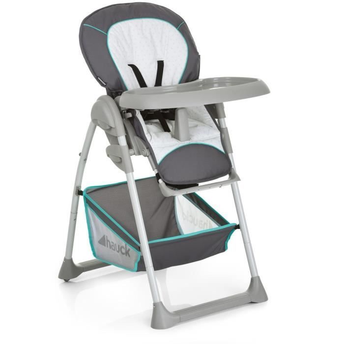 Chaise haute - HAUCK - SIT N RELAX - Réglable en hauteur - Pliable - Transat inclus - Hearts
