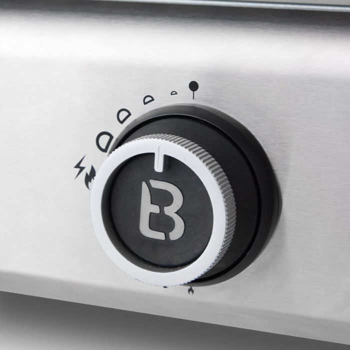 Plancha gaz inox 2 feux – BRASERO BY FAVEX – 5,3 kW – plaque inox 5 mm – 52 x 34 cm – 6 à 8 convives