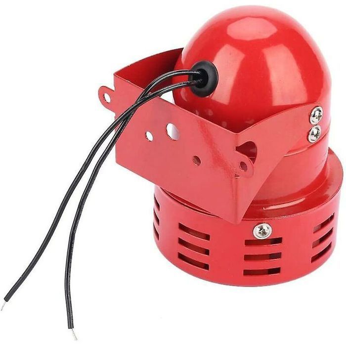 Sirène d'alarme 220 V puissante sirène extérieure alarme 120 dB fil moteur rouge sirène klaxon en métal alarme de bateau industriel