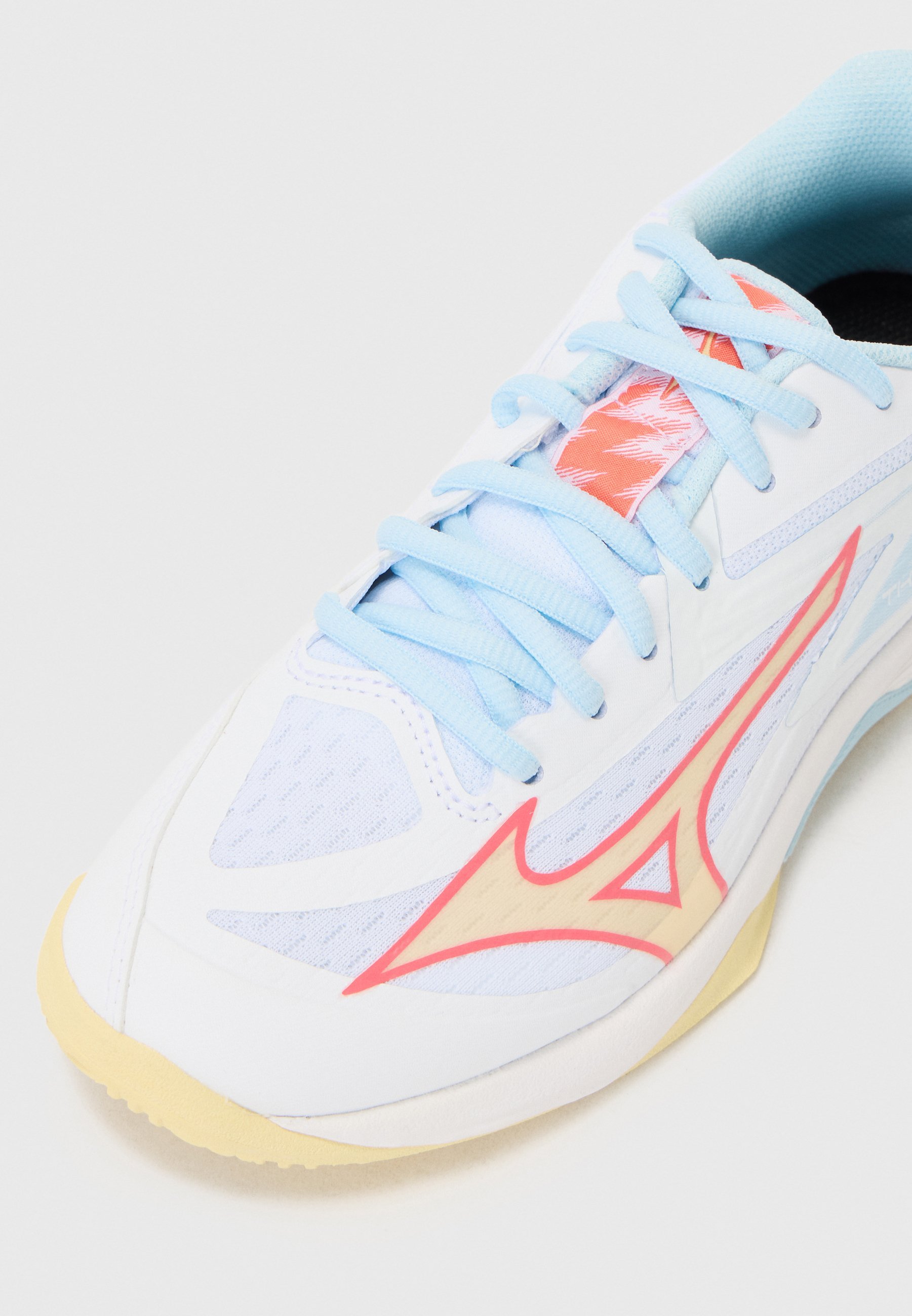 Mizuno THUNDER BLADE Z - Volleyballschuhe - weiß/Calypso-Koralle/hellbanane
