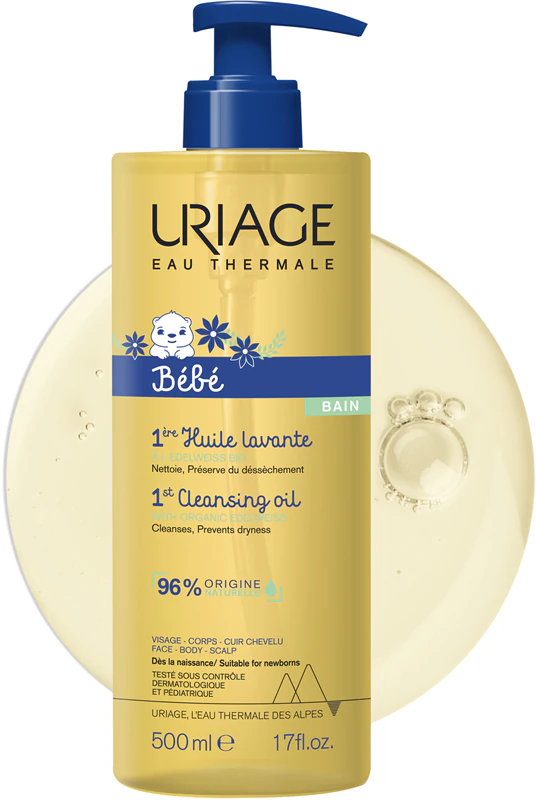 Uriage Bébé 1st Óleo de Limpeza nutritivo e purificante para crianças