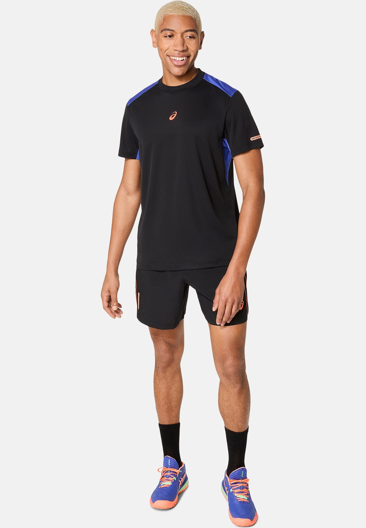 ASICS PADEL COURT SS - T-shirt met print - donkerzwart