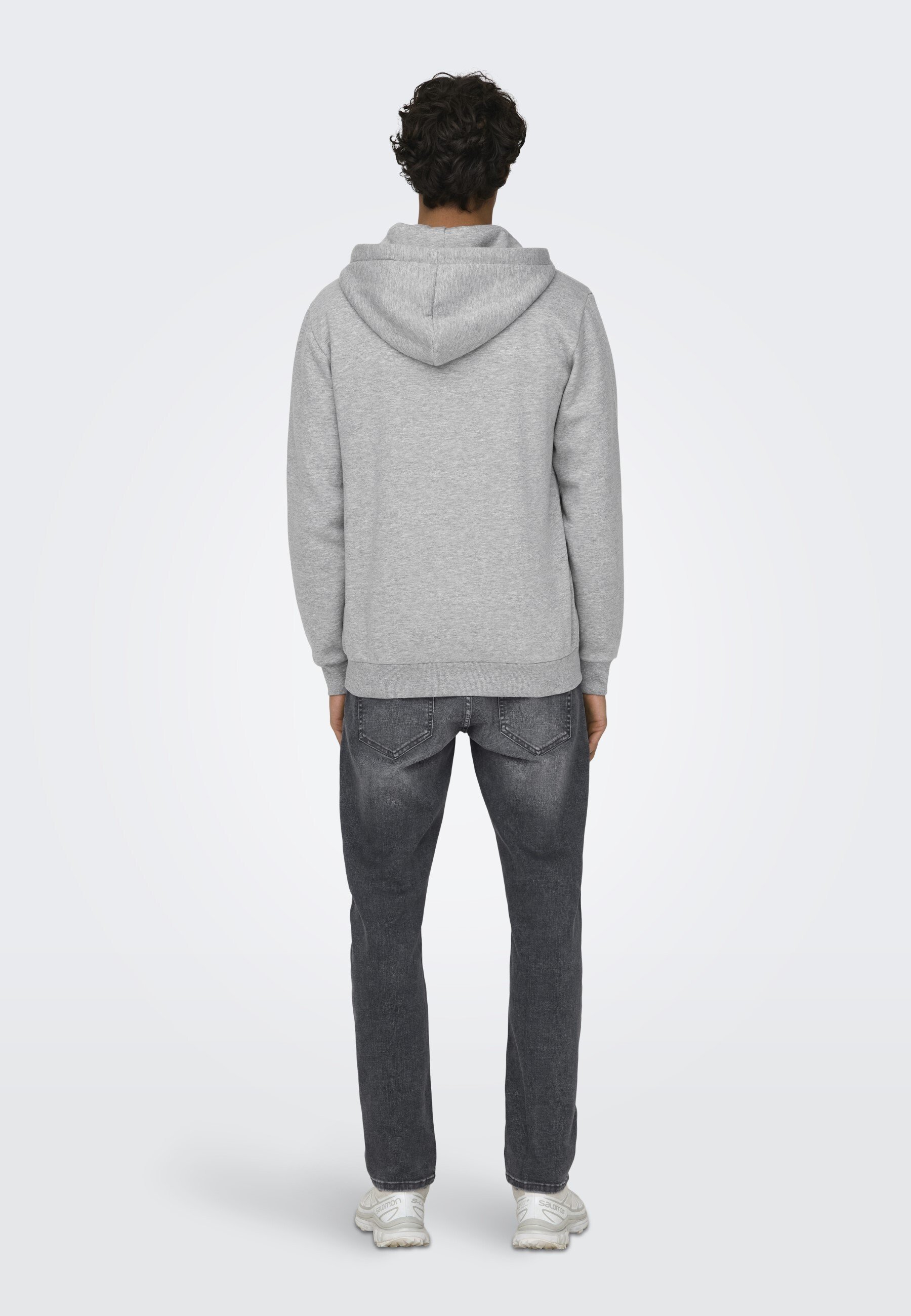 Sweat à capuche Only & Sons ONSCERES LIFE - Gris clair