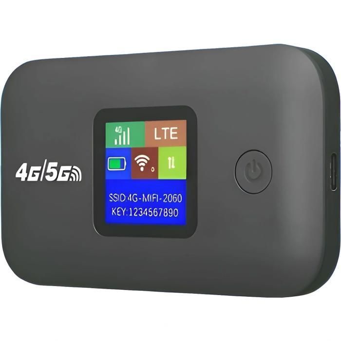Router portatile, Wi-Fi, 4G/5G, trasmissione ad alta velocità, segnale forte, connessione multi-dispositivo, grigio