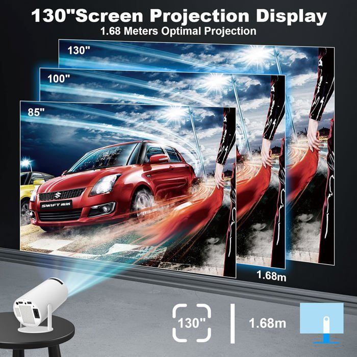 Miniproyector - ETHNICS ORIGINS - Portátil Android 11 - Resolución 4K nativa (3840x2160) - WiFi 6 de doble banda - Corrección trapezoidal automática