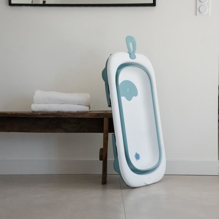Vaschetta da bagno pieghevole - THERMOBABY - BALNÉA - Compatta - Tappo di scarico - Fino a 18 mesi - Blu