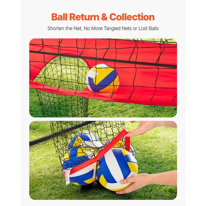 2-in-1 Versatile Volleyball Net - Duoku - Height Adjustable - Designed for Training with Ball Return