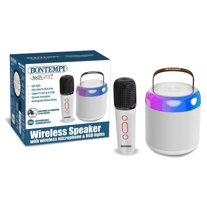 Wireless Speaker - Karaoke Kit - Wireless Microphone - RGB Lighting - Multicolor
