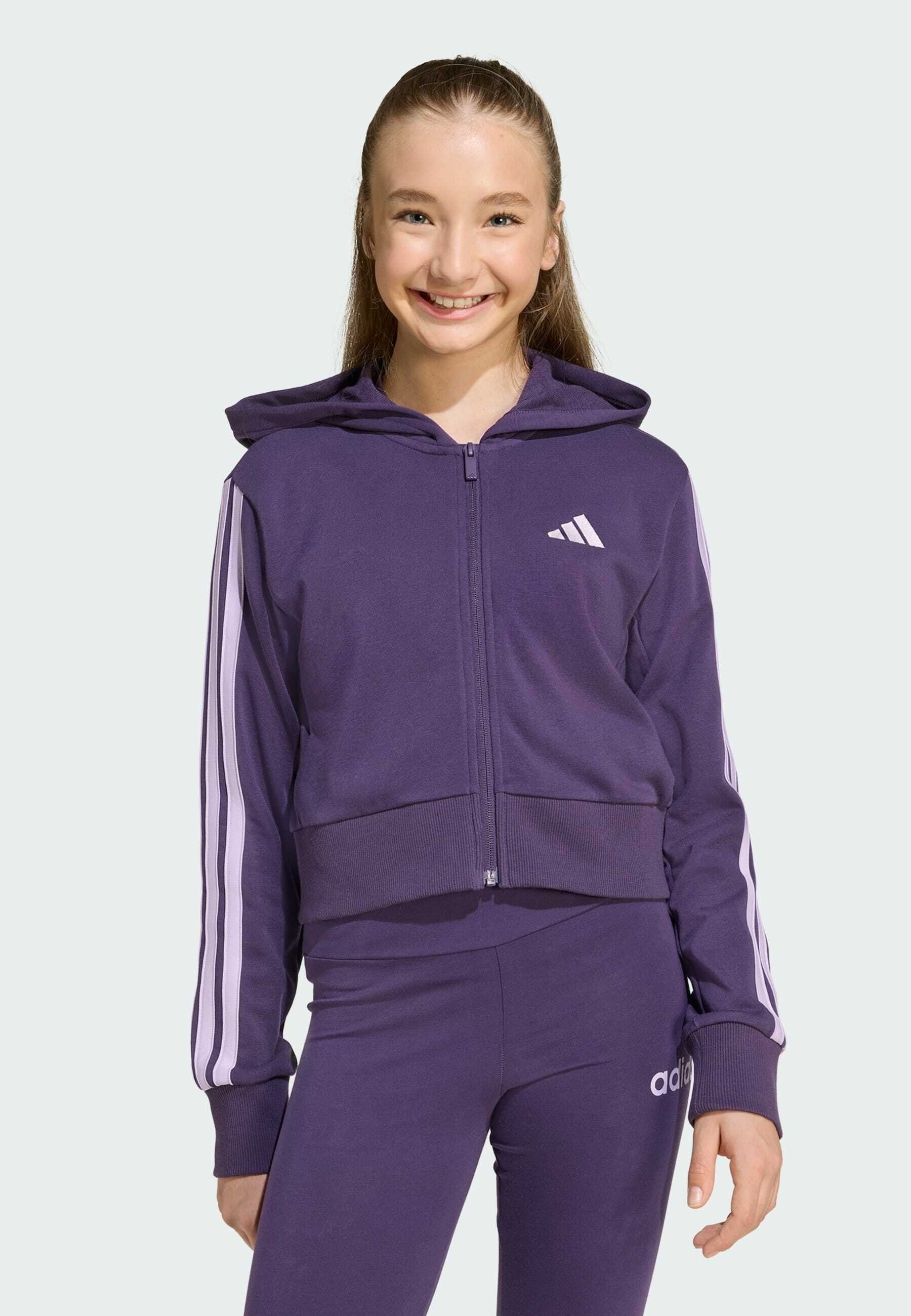 felpa adidas Sportswear ESSENTIALS FULL - Felpa con zip - aurora prugna cipria