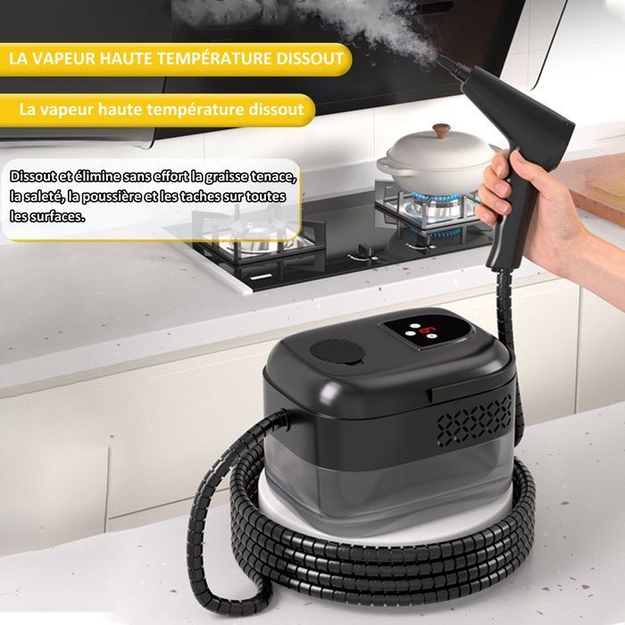 Handdampfreiniger, hohe Temperatur und hoher Druck, 6 einstellbare Stufen, 2500 W mit 11 Zubehörteilen, 3 bar, für Böden, Badezimmer, Küchen und Autos