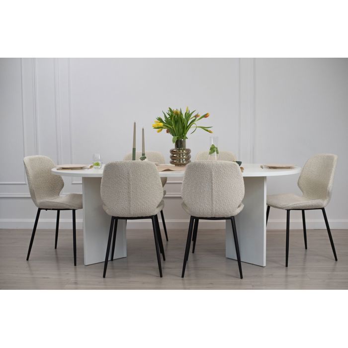 Table à manger - OVO - blanc - 90x204 cm