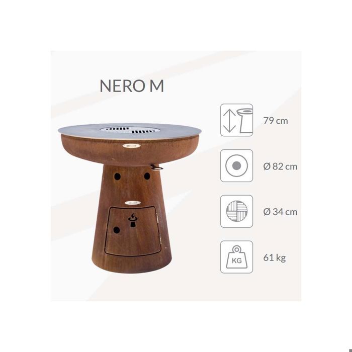 Barbecue brasero en acier  Nero Hauteur 79 cm Diamètre 82 cm