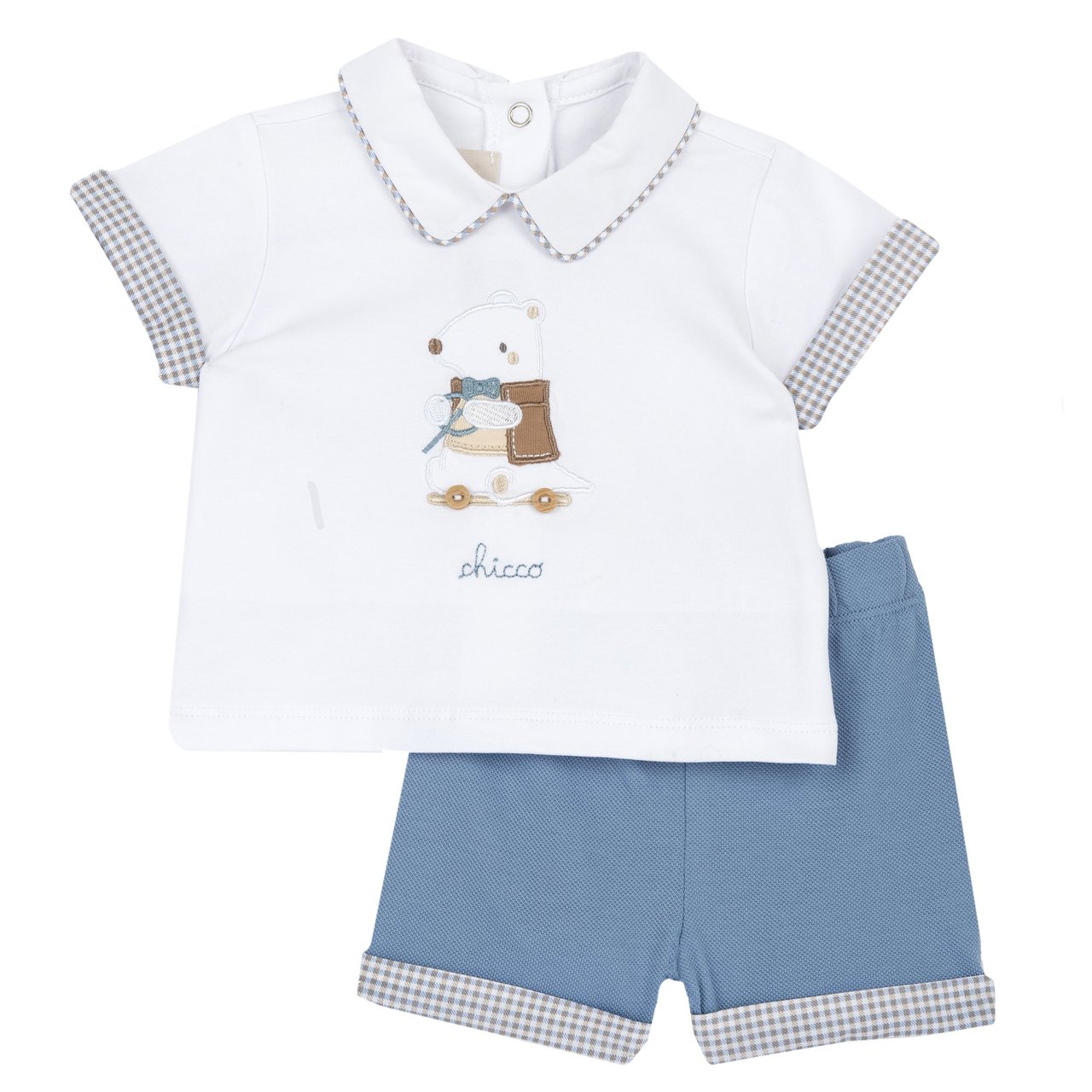 Poloshirt und Shorts-Set mit Babybär-Motiv