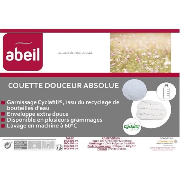 Piumino caldo ABEIL, morbidezza assoluta, 220x240 cm, bianco