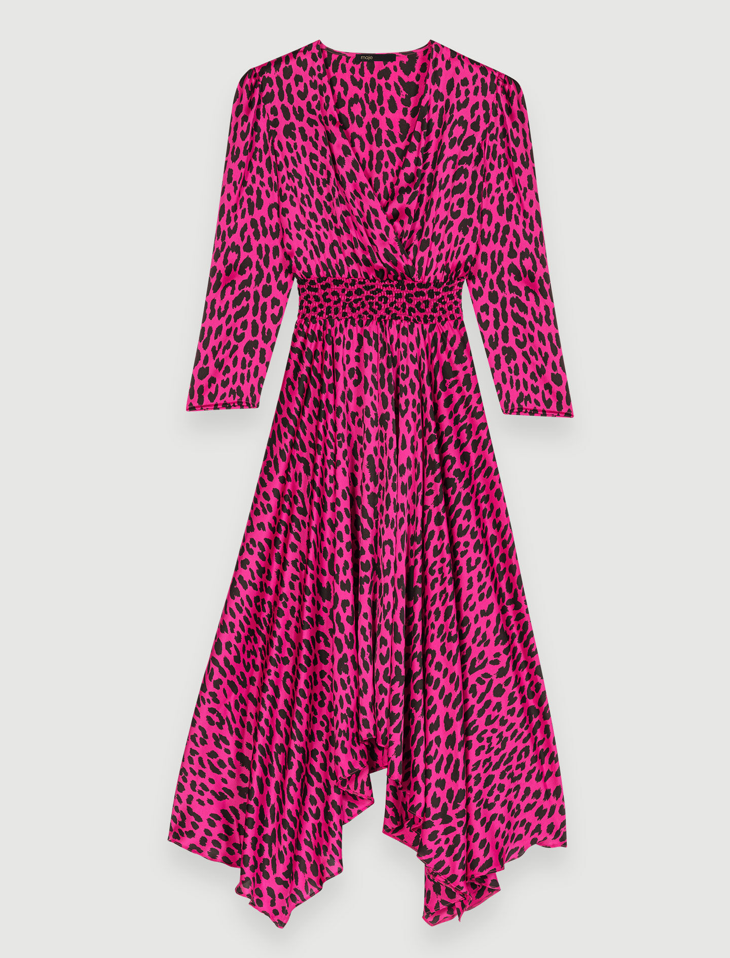 Asymmetrische jurk met luipaardprint - Fuchsia Leopard