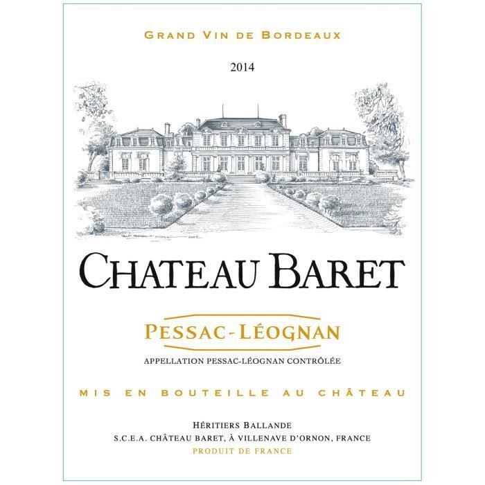 Château Baret 2014 Pessac-Léognan - Vino Tinto Burdeos