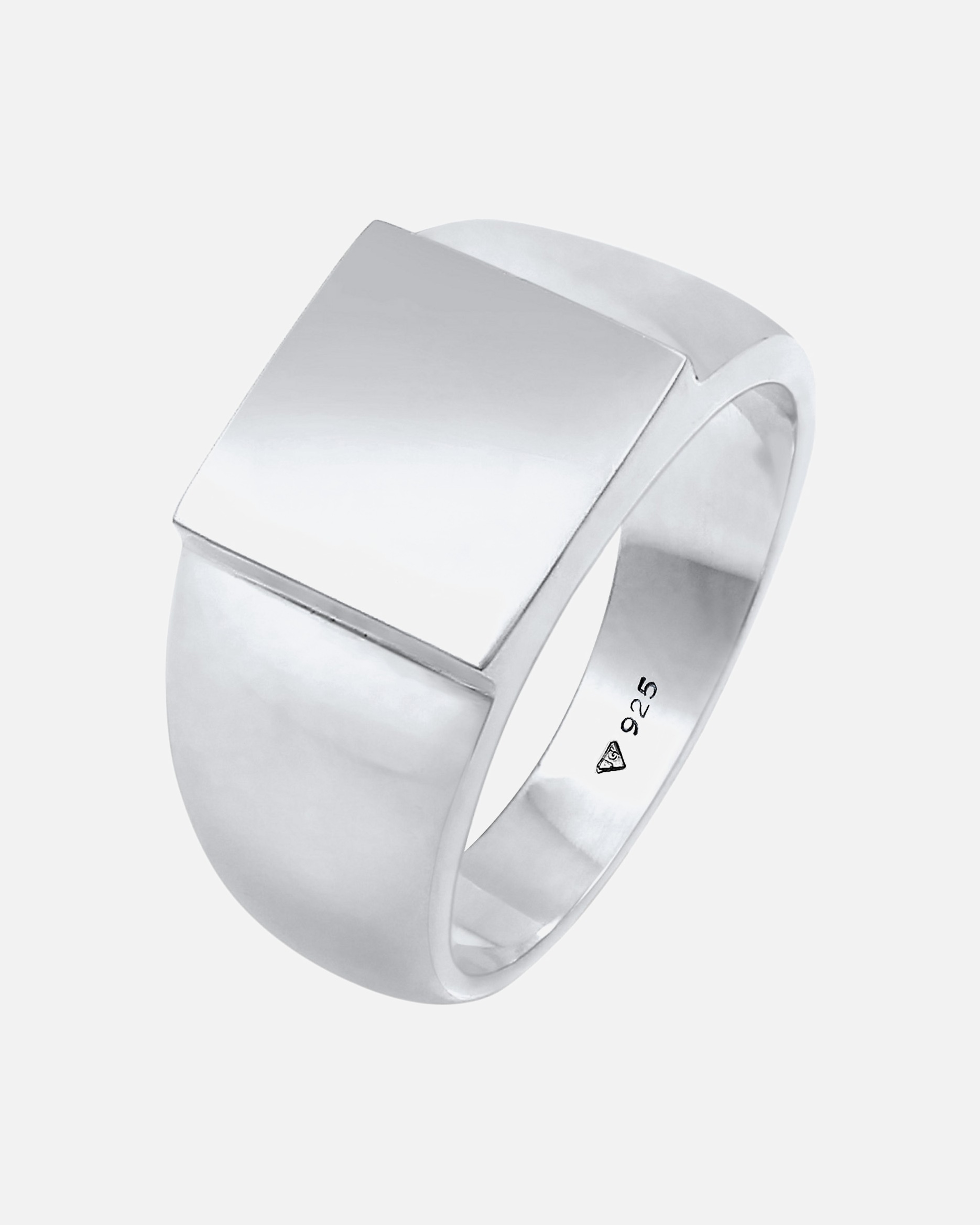 KUZZOI Hommes Sceau Rectangle Brillant Basique Solide en argent sterling 925