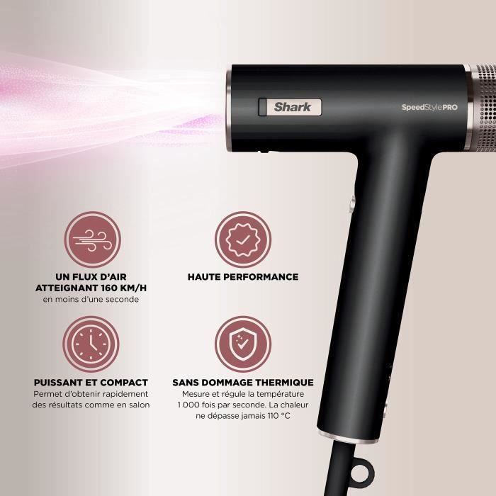 Secador de pelo Shark HD752EU SpeedStyle Pro 5 en 1 con difusor antiencrespamiento rápido y 1750 W.