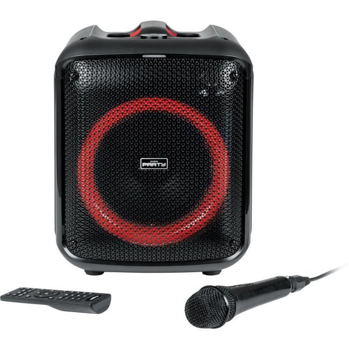 BIGBEN PARTYBTHPMAX - Langaton kaiutin valoilla - Bluetooth 5.3 - 200 W - USB, SD, Aux-In - Langallinen mikrofoni (ihanteellinen karaokeen)