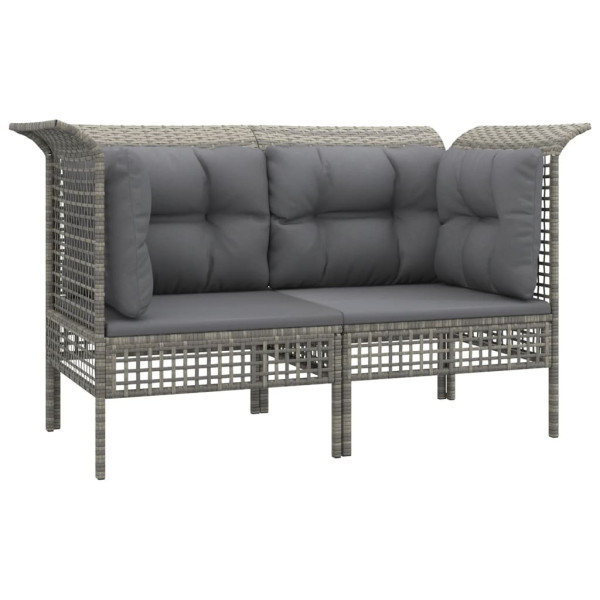 Sofa narożna Szary Technorattan Sofa narożna (2 szt.) vidaXL