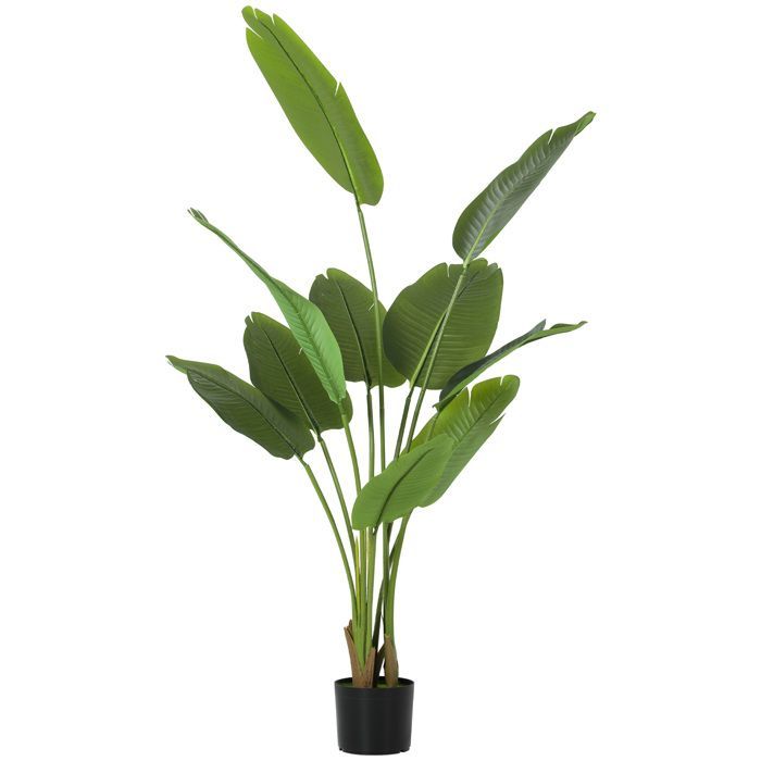 Planta artificial de interior - HOMCOM - 160 cm - maceta de plástico y tierra flocada - verde