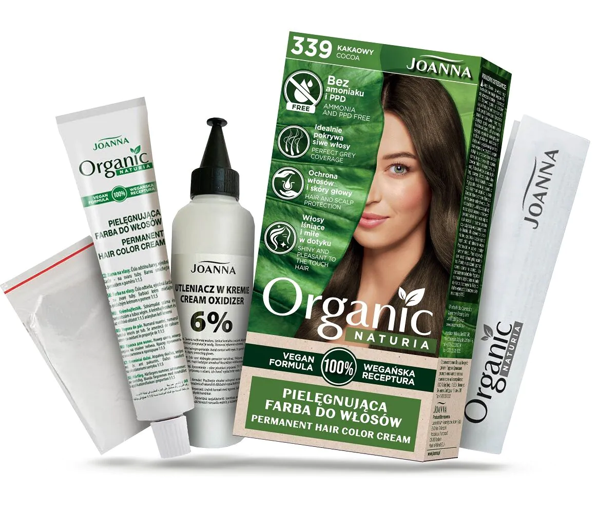 Joanna Naturia Organic Vegan Farba do włosów Kakaowy 339