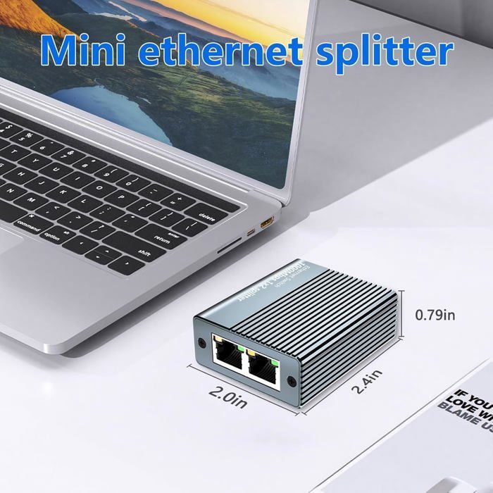 1 to 2 Ethernet Switch, 2-Port RJ45 Ethernet Splitter Network Switch Gigabit Ethernet Splitter for Computers