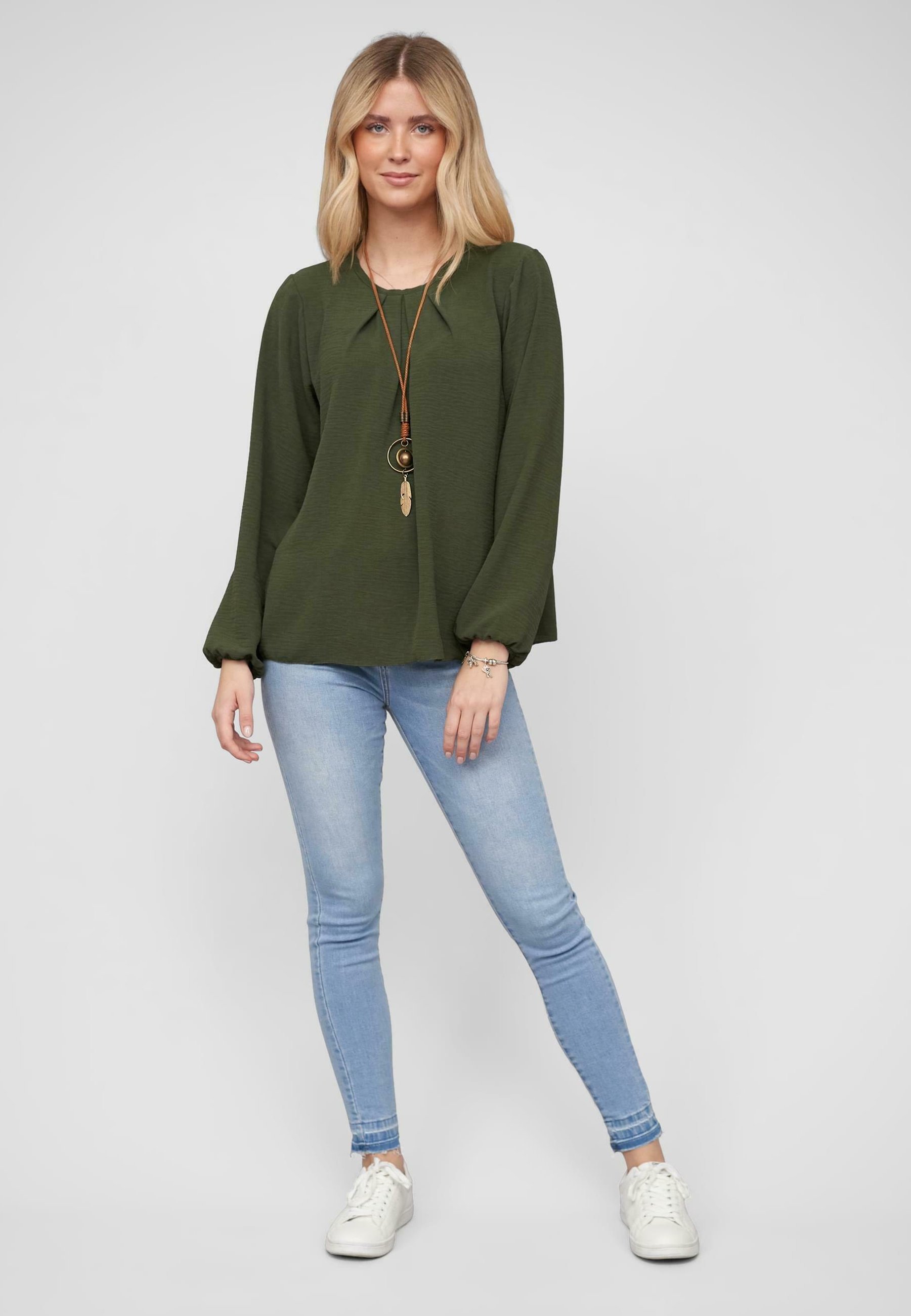 Cloud 5ive Blouse met lange mouwen - olijfgroen
