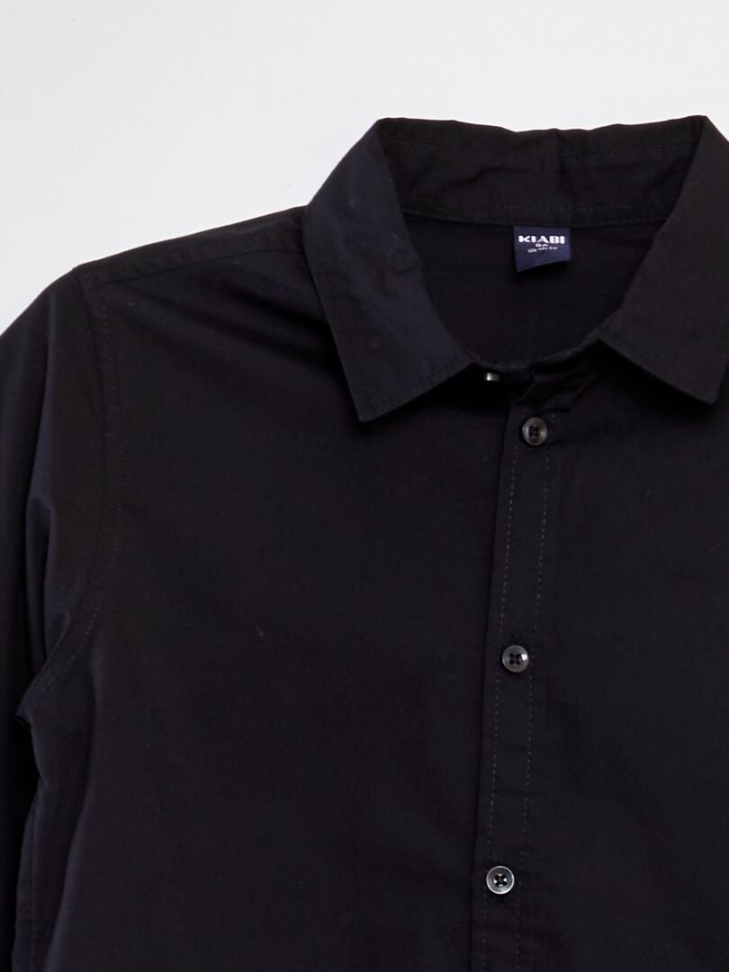 Camisa de popeline - PRETA