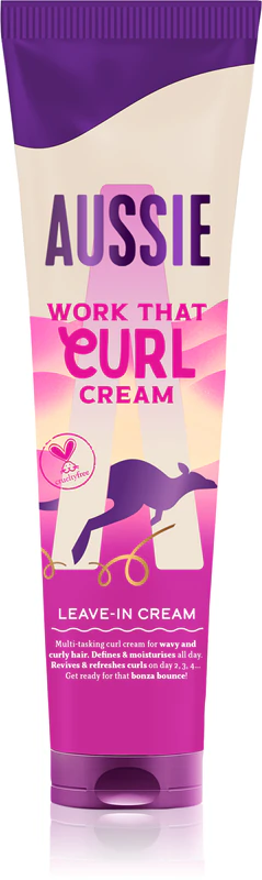 Aussie Bouncy Curls Work That Curl creme leave-in para cabelos cacheados e ondulados