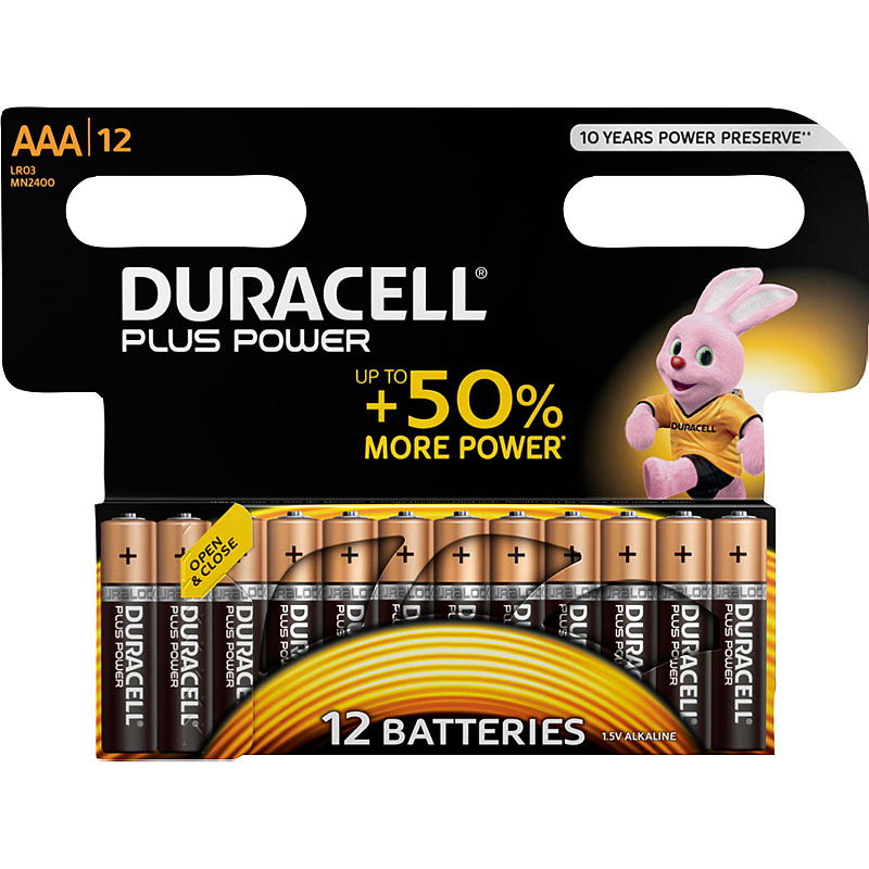 Batterie Duracell AAA, confezione da 12 Plus Power, Duracell