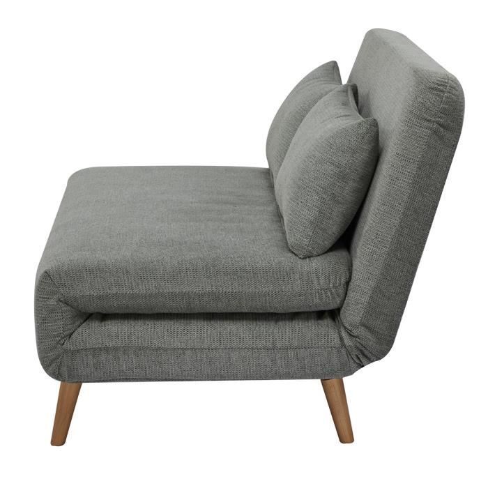 Sofá-cama BZ - 2 lugares - Tecido verde claro - 130 x 90 x 81 cm - DEPLO