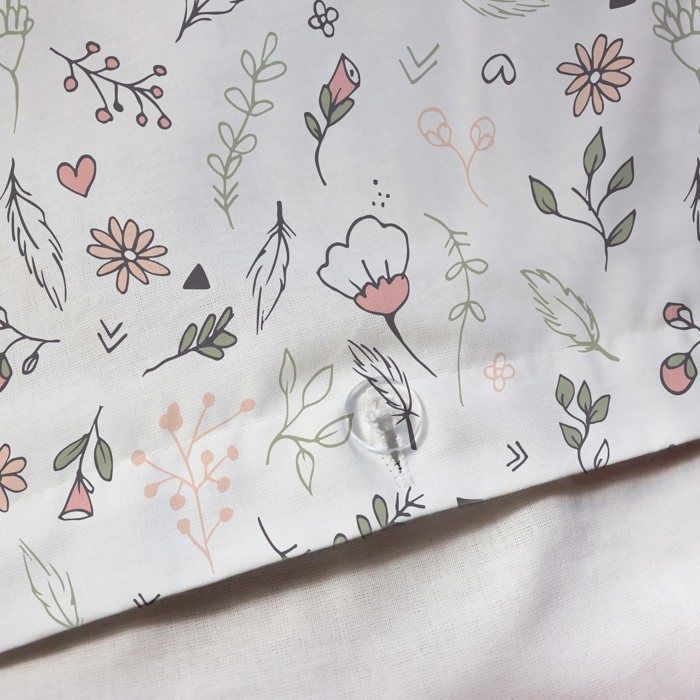 Juego de ropa de cama infantil 100% algodón - MATT & ROSE - HEART CATCHER - Blanco - 140x200+65x65cm