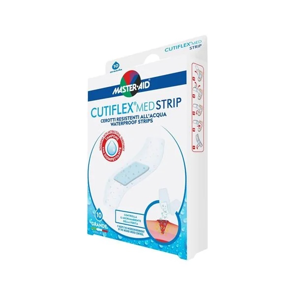 MASTER AID M-Aid Cutiflexmed Bande Grande 10 pièces Pansement transparent et imperméable