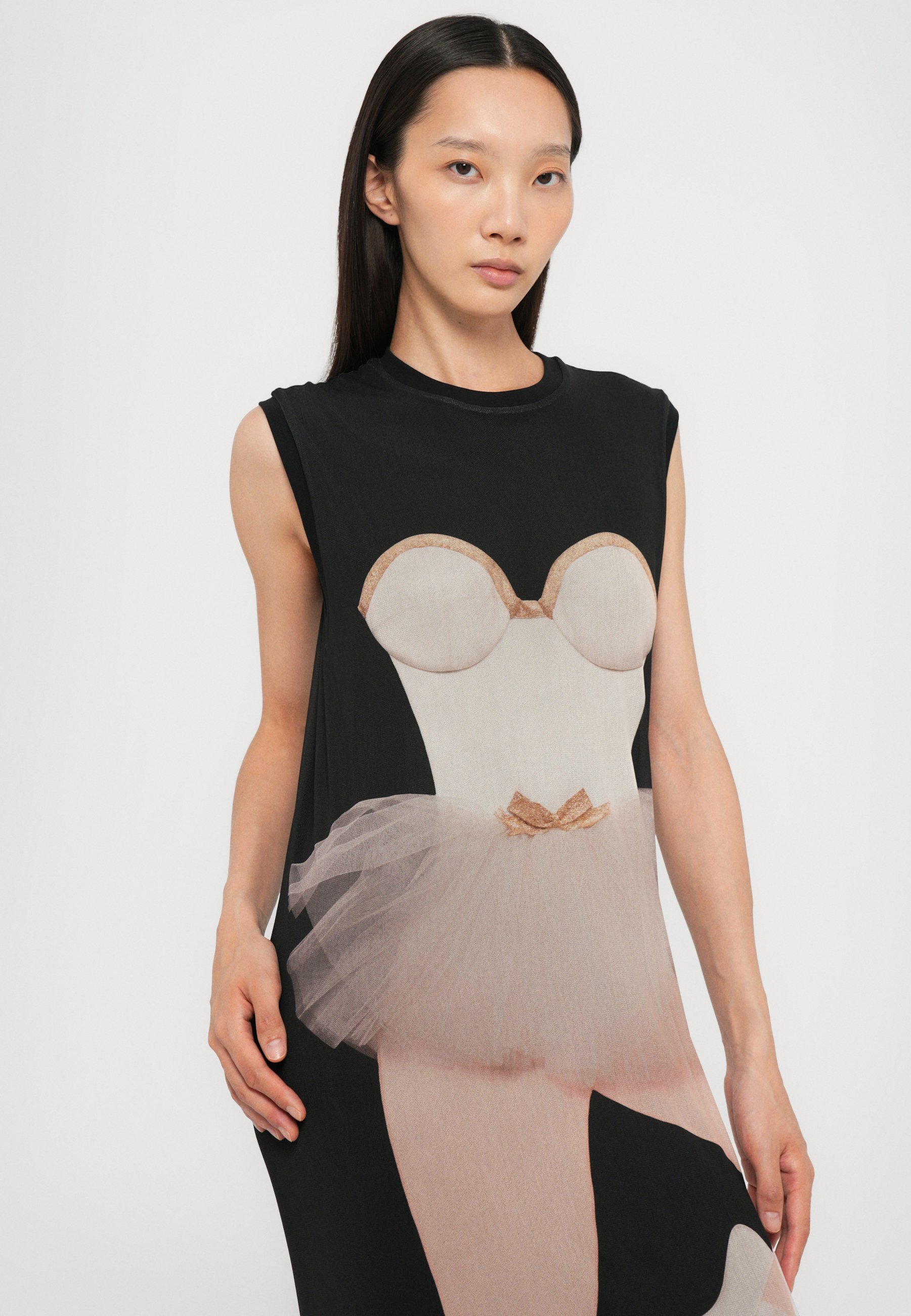 Abito in tulle con stampa Moschino - Abito in jersey - nero
