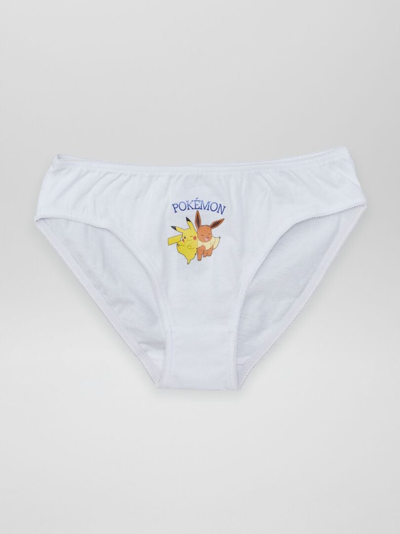 Conjunto de 3 cuecas 'Pokémon' - BRANCAS