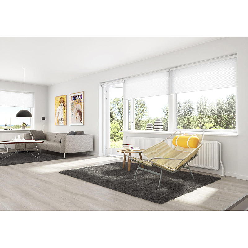 DUOTEX Plissegardin 90x210 cm trådløs hvid