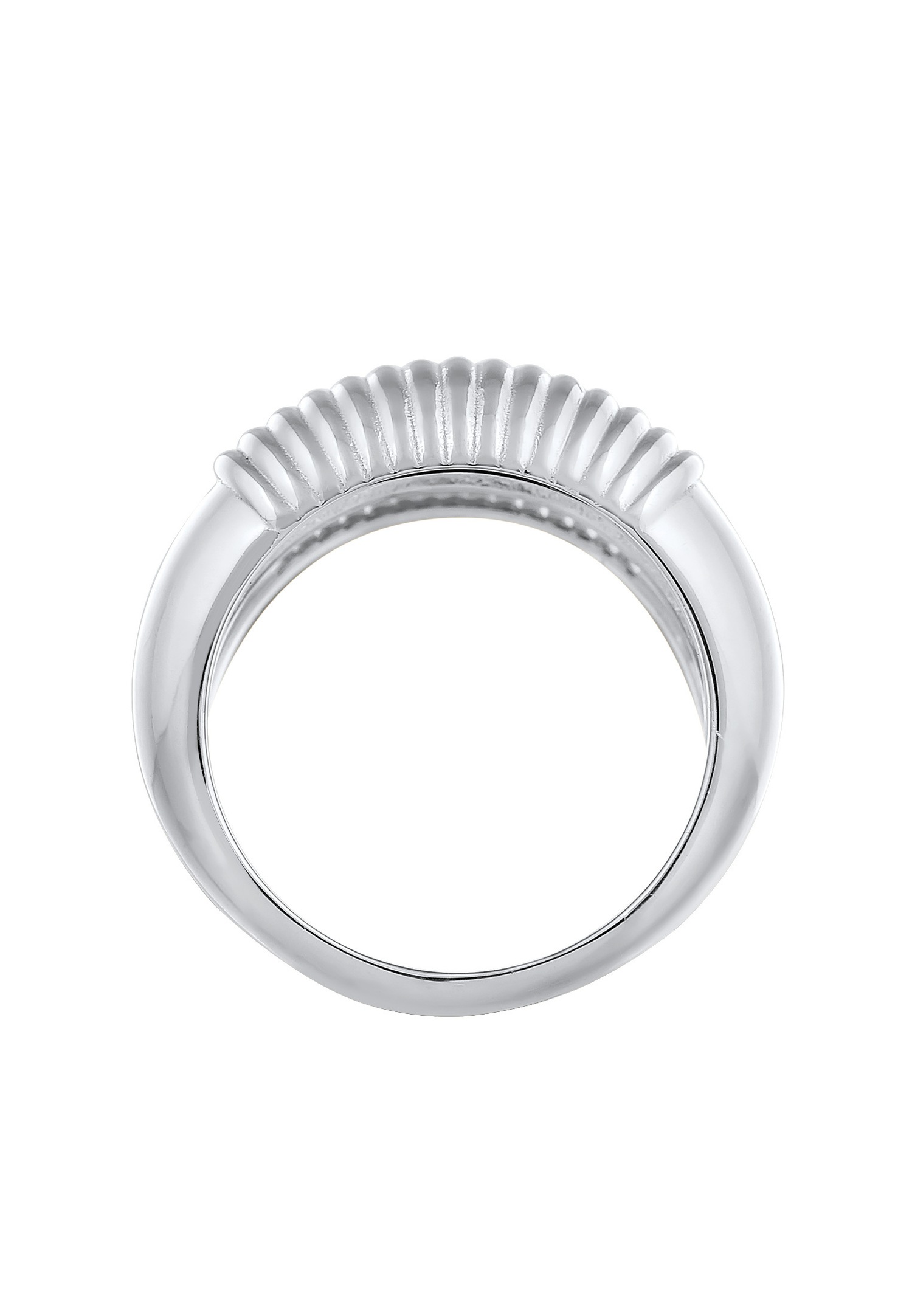 Elli PREMIUM Elli PREMIUM Bague Femmes Côtelé Design Chunky en argent sterling 925 rhodié