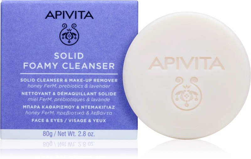 Apivita Cleansing Solid Foamy Cleanser je hydratačné čistiace tuhé mydlo.