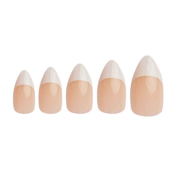 Unghii ovale franceze roz Invogue - Pachet de 28