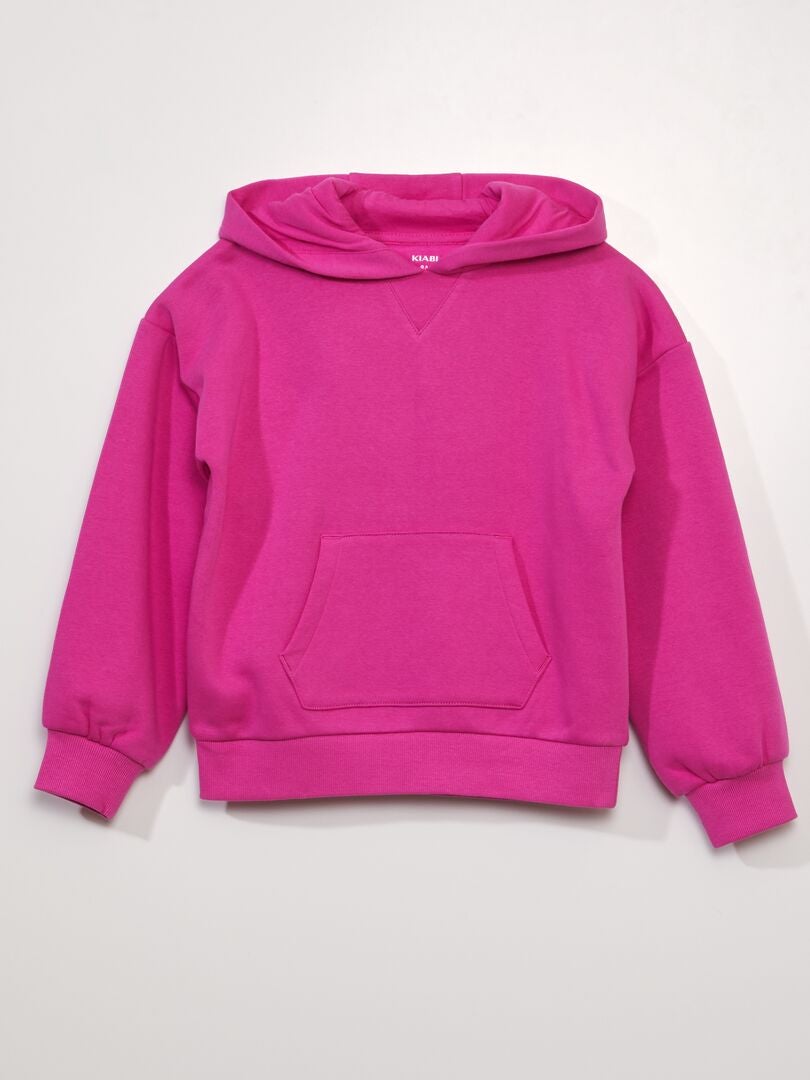 Zware fleece hoodie - ROZE