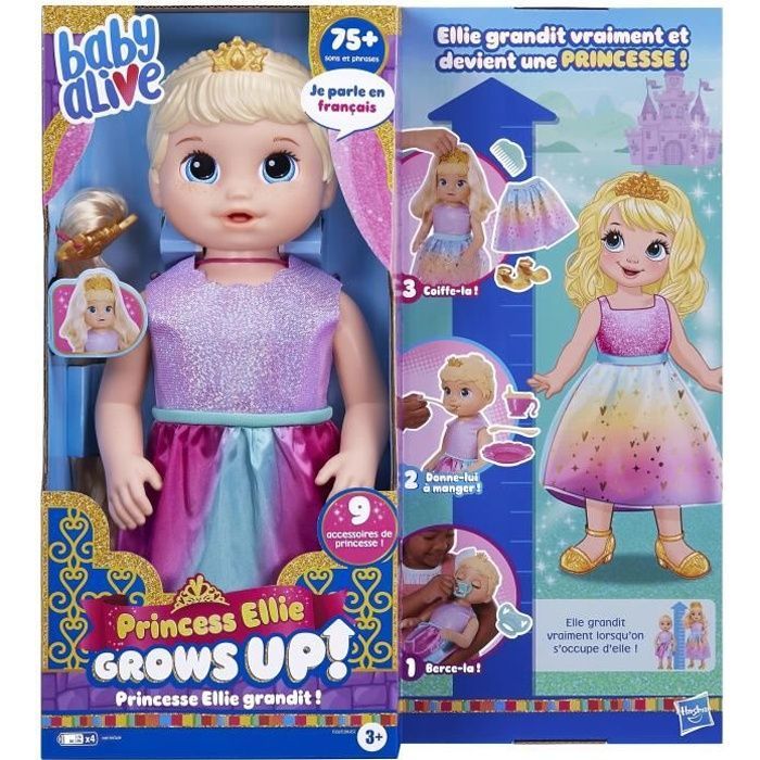 Prinsessa Ellie-nukke kasvaa aikuiseksi! - Baby Alive - Vaaleat hiukset - 3-vuotiaille ja sitä vanhemmille lapsille